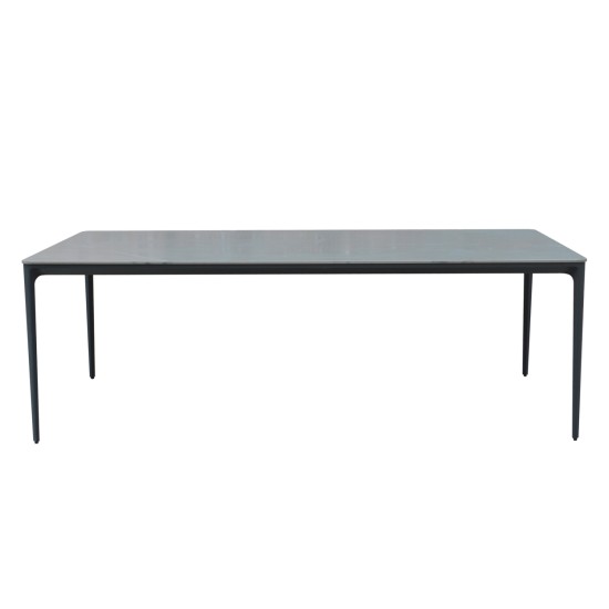 ΤΡΑΠΕΖΙ ΤΡΑΠΕΖΑΡΙΑΣ STAD HM6557.01 ΓΚΡΙ ΑΛΟΥΜΙΝΙΟ & SINTERED STONE TOP 180x90x75Υεκ