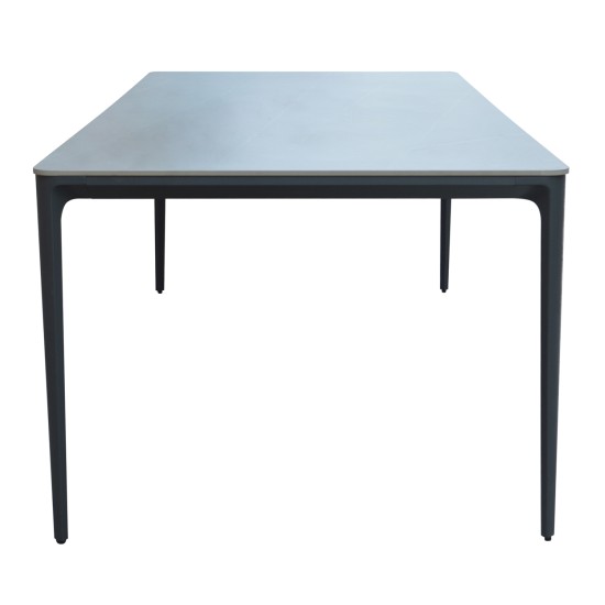 ΤΡΑΠΕΖΙ ΤΡΑΠΕΖΑΡΙΑΣ STAD HM6557.01 ΓΚΡΙ ΑΛΟΥΜΙΝΙΟ & SINTERED STONE TOP 180x90x75Υεκ