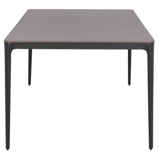 ΤΡΑΠΕΖΙ ΤΡΑΠΕΖΑΡΙΑΣ STAD HM6558.01 ΓΚΡΙ ΑΛΟΥΜΙΝΙΟ & SINTERED STONE TOP 220x100x74Υεκ