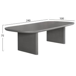 ΤΡΑΠΕΖΙ ΤΡΑΠΕΖΑΡΙΑΣ FIBER CEMENT AZAMI HM6600.01 ΓΚΡΙ 240x100x75Υεκ.