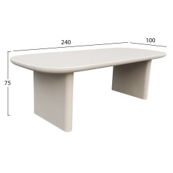 ΤΡΑΠΕΖΙ ΤΡΑΠΕΖΑΡΙΑΣ AZAMI HM6600.02 ΜΠΕΖ FIBER CEMENT 240x100x75Υεκ.