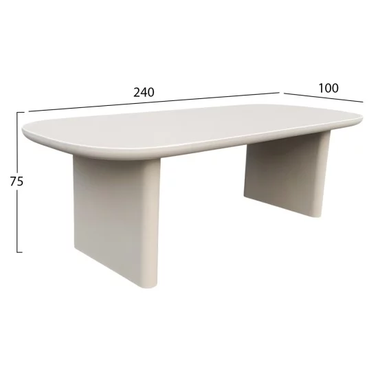 ΤΡΑΠΕΖΙ ΤΡΑΠΕΖΑΡΙΑΣ AZAMI HM6600.02 ΜΠΕΖ FIBER CEMENT 240x100x75Υεκ.