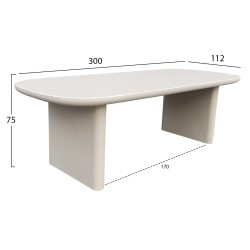 ΤΡΑΠΕΖΙ ΤΡΑΠΕΖΑΡΙΑΣ AZAMI HM6601.02 ΜΠΕΖ FIBER CEMENT 300x112x75Υεκ.