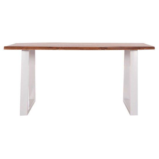 ΤΡΑΠΕΖΙ ΤΡΑΠΕΖΑΡΙΑΣ MONTANA HM8336.12 ΞΥΛΟ ΑΚΑΚΙΑΣ 4εκ.ΠΑΧΟΣ-ΛΕΥΚΑ ΠΟΔΙΑ 160X90X77Υεκ.