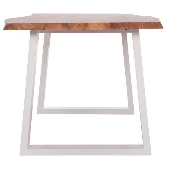 ΤΡΑΠΕΖΙ ΤΡΑΠΕΖΑΡΙΑΣ MONTANA HM8336.12 ΞΥΛΟ ΑΚΑΚΙΑΣ 4εκ.ΠΑΧΟΣ-ΛΕΥΚΑ ΠΟΔΙΑ 160X90X77Υεκ.