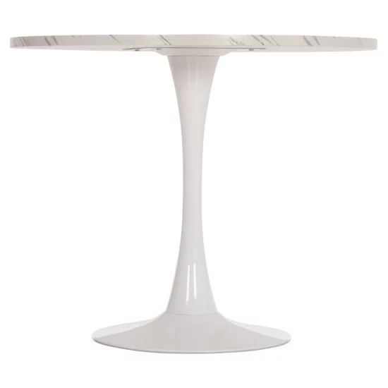 ΤΡΑΠΕΖΙ ΤΡΑΠΕΖΑΡΙΑΣ ROLLO HM9421.11 ΣΤΡΟΓΓΥΛΟ WHITE MARBLE Φ90x74Υεκ.