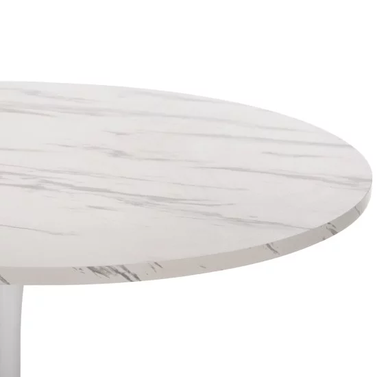 ΤΡΑΠΕΖΙ ΤΡΑΠΕΖΑΡΙΑΣ ROLLO HM9422.11 ΣΤΡΟΓΓΥΛΟ WHITE MARBLE Φ120x74Yεκ.