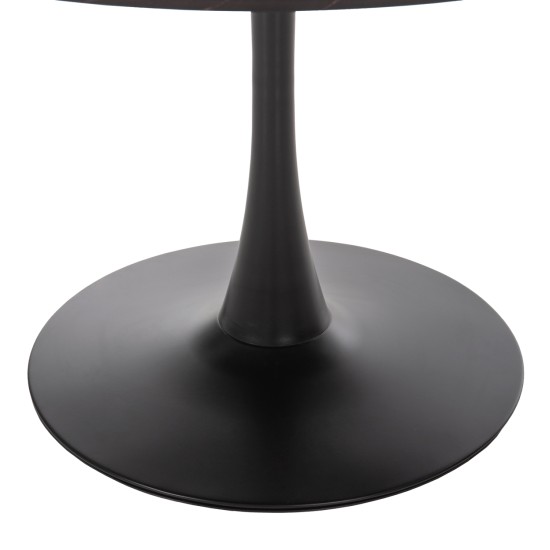 ΤΡΑΠΕΖΙ ΤΡΑΠΕΖΑΡΙΑΣ ROLLO HM9422.12 ΣΤΡΟΓΓΥΛΟ BLACK MARBLE Φ120x74Yεκ.