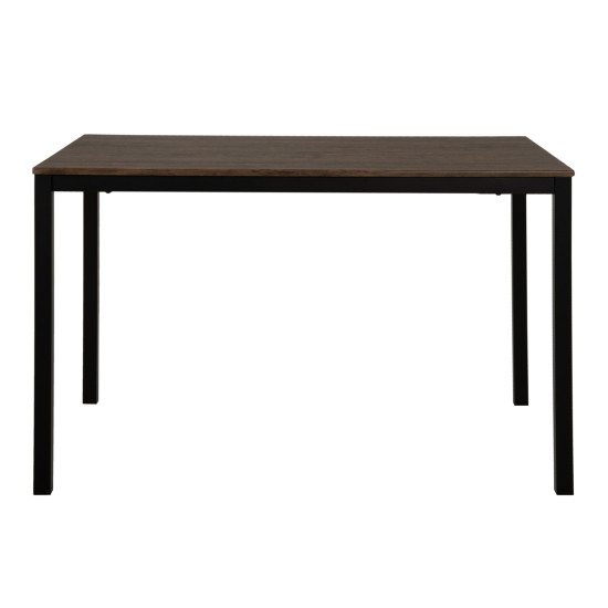 ΤΡΑΠΕΖΙ ΤΡΑΠΕΖΑΡΙΑΣ GOOSE HM9532 MDF ΚΑΡΥΔΙ-ΜΑΥΡΟ ΜΕΤΑΛΛΟ 120X80Χ75Yεκ.