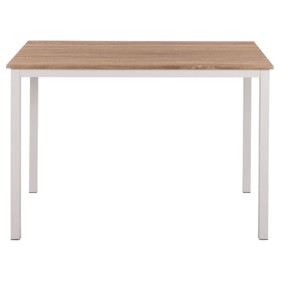 ΤΡΑΠΕΖΙ ΤΡΑΠΕΖΑΡΙΑΣ GOOSE HM9532.02 MDF SONAMA-ΛΕΥΚΟ ΜΕΤΑΛΛΟ 120X80Χ75Yεκ.