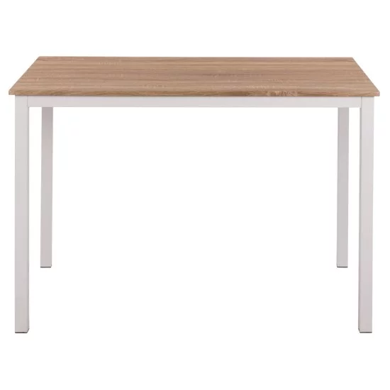 ΤΡΑΠΕΖΙ ΤΡΑΠΕΖΑΡΙΑΣ GOOSE HM9532.02 MDF SONAMA-ΛΕΥΚΟ ΜΕΤΑΛΛΟ 120X80Χ75Yεκ.