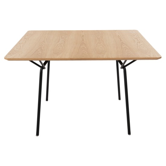 ΤΡΑΠΕΖΙ ΤΡΑΠΕΖΑΡΙΑΣ TRENK HM9614.01 MDF ΜΕ ΚΑΠΛΑΜΑ ΔΡΥΟΣ ΦΥΣΙΚΟ-ΜΑΥΡΟ ΜΕΤΑΛΛΟ 120x120x75Υεκ.