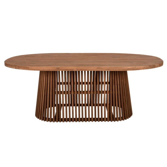 ΤΡΑΠΕΖΙ ΤΡΑΠΕΖΑΡΙΑΣ REMIK HM9835 RECYCLED ΤΕΑΚ ΣΕ ΦΥΣΙΚΟ 200x100x75,5Yεκ. TOP 4εκ.
