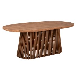 ΤΡΑΠΕΖΙ ΤΡΑΠΕΖΑΡΙΑΣ REMIK HM9835 RECYCLED ΤΕΑΚ ΣΕ ΦΥΣΙΚΟ 200x100x75,5Yεκ. TOP 4εκ.