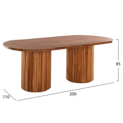 ΤΡΑΠΕΖΙ ΤΡΑΠΕΖΑΡΙΑΣ DREMA HM9893 ΜΑΣΙΦ ΞΥΛΟ ΤΕΑΚ 200Χ110Χ77.5Υεκ. 4εκ.ΕΠΙΦΑΝΕΙΑ