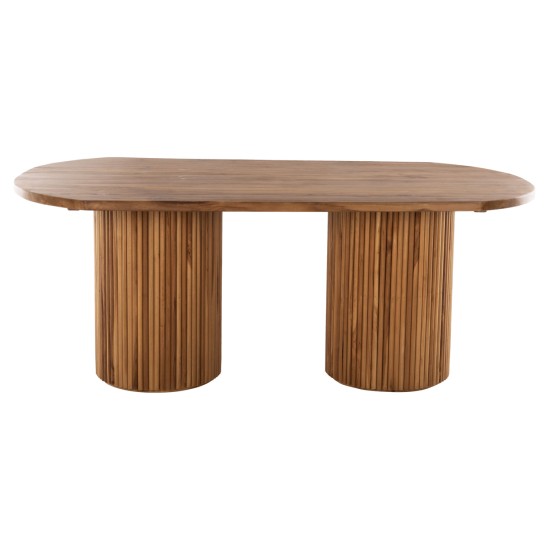 ΤΡΑΠΕΖΙ ΤΡΑΠΕΖΑΡΙΑΣ DREMA HM9893 ΜΑΣΙΦ ΞΥΛΟ ΤΕΑΚ 200Χ110Χ77.5Υεκ. 4εκ.ΕΠΙΦΑΝΕΙΑ