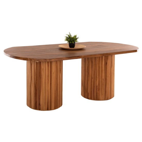 ΤΡΑΠΕΖΙ ΤΡΑΠΕΖΑΡΙΑΣ DREMA HM9893 ΜΑΣΙΦ ΞΥΛΟ ΤΕΑΚ 200Χ110Χ77.5Υεκ. 4εκ.ΕΠΙΦΑΝΕΙΑ