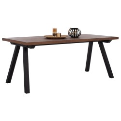 ΤΡΑΠΕΖΙ ΤΡΑΠΕΖΑΡΙΑΣ MANDY HM9303.02 ΚΑΠΛΑΜΑΣ ΚΑΡΥΔΙΑΣ ΡΟΥΣΤΙΚ ΣΤΥΛ 220x90x75Υ εκ.