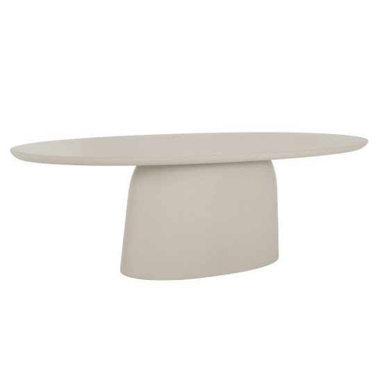 ΤΡΑΠΕΖΙ ΤΡΑΠΕΖΑΡΙΑΣ ΟΒΑΛ BRECCAN HM6576.02 ΜΠΕΖ FIBER CEMENT 200x100x75Υεκ.