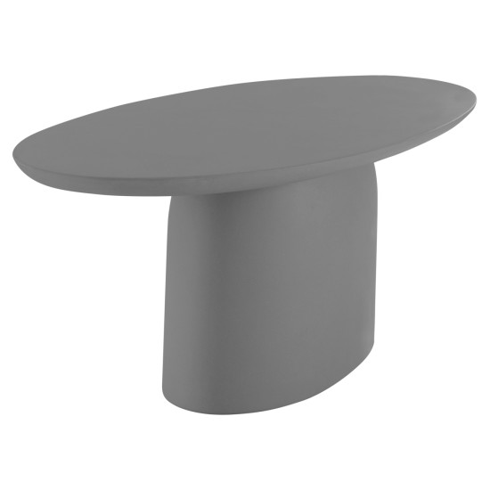 ΤΡΑΠΕΖΙ ΤΡΑΠΕΖΑΡΙΑΣ ΟΒΑΛ BRECCAN HM6577.01 ΓΚΡΙ FIBER CEMENT 240x100x75Υεκ.