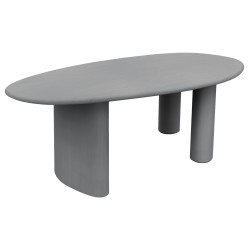 ΤΡΑΠΕΖΙ ΤΡΑΠΕΖΑΡΙΑΣ ΟΒΑΛ VOLPE HM6599.01 ΓΚΡΙ FIBER CEMENT 240x100x75Υεκ