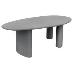 ΤΡΑΠΕΖΙ ΤΡΑΠΕΖΑΡΙΑΣ ΟΒΑΛ VOLPE HM6599.01 ΓΚΡΙ FIBER CEMENT 240x100x75Υεκ