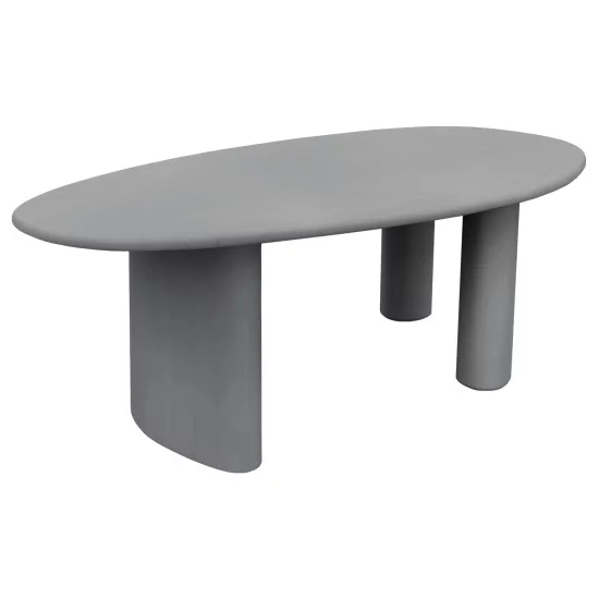 ΤΡΑΠΕΖΙ ΤΡΑΠΕΖΑΡΙΑΣ ΟΒΑΛ VOLPE HM6599.01 ΓΚΡΙ FIBER CEMENT 240x100x75Υεκ