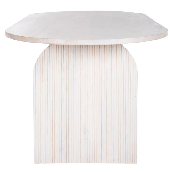 ΤΡΑΠΕΖΙ ΤΡΑΠΕΖΑΡΙΑΣ ΟΒΑΛ ΗΟΝΚΥ HM9690 ΜΑΣΙΦ ΞΥΛΟ MANGO ΣΕ ΛΕΥΚΟ 180,5x90,5x76Υεκ.