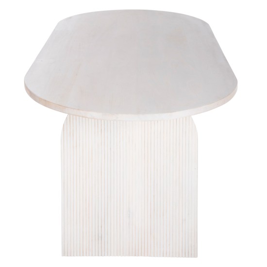 ΤΡΑΠΕΖΙ ΤΡΑΠΕΖΑΡΙΑΣ ΟΒΑΛ ΗΟΝΚΥ HM9690 ΜΑΣΙΦ ΞΥΛΟ MANGO ΣΕ ΛΕΥΚΟ 180,5x90,5x76Υεκ.