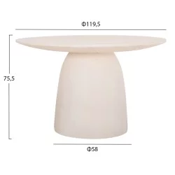 ΤΡΑΠΕΖΙ ΤΡΑΠΕΖΑΡΙΑΣ ΣΤΡΟΓΓΥΛΟ SEPPO HM18154.02 FIBER CEMENT ΛΕΥΚΟ--Φ119,5x75,5Υεκ.