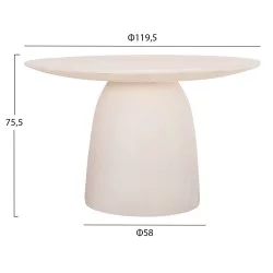 ΤΡΑΠΕΖΙ ΤΡΑΠΕΖΑΡΙΑΣ ΣΤΡΟΓΓΥΛΟ SEPPO HM18154.02 FIBER CEMENT ΛΕΥΚΟ--Φ119,5x75,5Υεκ.