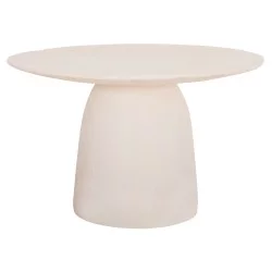 ΤΡΑΠΕΖΙ ΤΡΑΠΕΖΑΡΙΑΣ ΣΤΡΟΓΓΥΛΟ SEPPO HM18154.02 FIBER CEMENT ΛΕΥΚΟ--Φ119,5x75,5Υεκ.