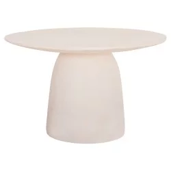 ΤΡΑΠΕΖΙ ΤΡΑΠΕΖΑΡΙΑΣ ΣΤΡΟΓΓΥΛΟ SEPPO HM18154.02 FIBER CEMENT ΛΕΥΚΟ--Φ119,5x75,5Υεκ.