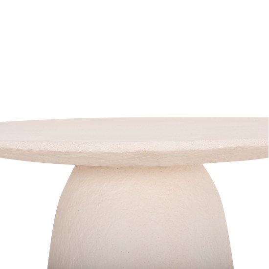 ΤΡΑΠΕΖΙ ΤΡΑΠΕΖΑΡΙΑΣ ΣΤΡΟΓΓΥΛΟ SEPPO HM18154.02 FIBER CEMENT ΛΕΥΚΟ--Φ119,5x75,5Υεκ.