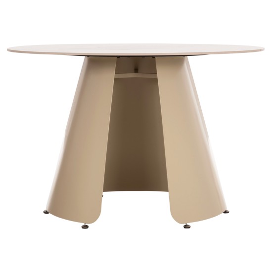 ΤΡΑΠΕΖΙ ΤΡΑΠΕΖΑΡΙΑΣ ΣΤΡΟΓΓΥΛΟ SEDAR HM18326 ΚΕΡΑΜΙΚΟ TOP--ΚΡΕΜ ΜΕΤΑΛ.ΠΟΔΙΑ Φ120x78Υ