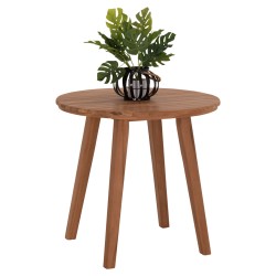 TΡΑΠΕΖΙ ΤΡΑΠΕΖΑΡΙΑΣ ΣΤΡΟΓΓΥΛΟ DANTE HM6379 ΞΥΛΟ TEAK Φ80x75Υεκ.