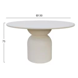 ΤΡΑΠΕΖΙ ΤΡΑΠΕΖΑΡΙΑΣ ΣΤΡΟΓΓΥΛΟ KAZVIN HM6582.02 ΜΠΕΖ FIBER CEMENT Φ130x75Υεκ
