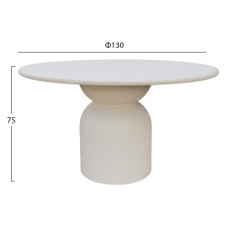 ΤΡΑΠΕΖΙ ΤΡΑΠΕΖΑΡΙΑΣ ΣΤΡΟΓΓΥΛΟ KAZVIN HM6582.02 ΜΠΕΖ FIBER CEMENT Φ130x75Υεκ
