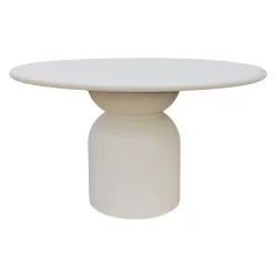ΤΡΑΠΕΖΙ ΤΡΑΠΕΖΑΡΙΑΣ ΣΤΡΟΓΓΥΛΟ KAZVIN HM6582.02 ΜΠΕΖ FIBER CEMENT Φ130x75Υεκ