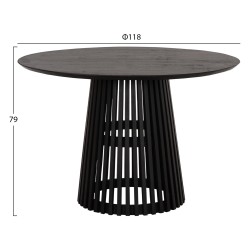 ΤΡΑΠΕΖΙ ΤΡΑΠΕΖΑΡΙΑΣ ΣΤΡΟΓΓΥΛΟ FRANTZ HM9388.02 ΜΑΣΙΦ ΞΥΛΟ MINDI BLACK Φ118x79Υεκ.