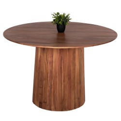 ΤΡΑΠΕΖΙ ΤΡΑΠΕΖΑΡΙΑΣ ΣΤΡΟΓΓΥΛΟ GROOT HM9684 ΜΑΣΙΦ ΞΥΛΟ ΑΚΑΚΙΑΣ ΣΕ ΦΥΣΙΚΟ Φ120x79Υεκ