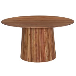 ΤΡΑΠΕΖΙ ΤΡΑΠΕΖΑΡΙΑΣ ΣΤΡΟΓΓΥΛΟ GROOT HM9685 ΜΑΣΙΦ ΑΚΑΚΙΑ ΣΕ ΦΥΣΙΚΟ Φ150x76Υεκ