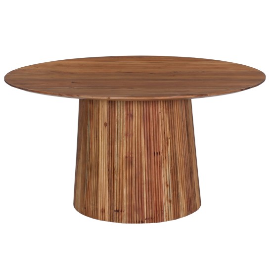 ΤΡΑΠΕΖΙ ΤΡΑΠΕΖΑΡΙΑΣ ΣΤΡΟΓΓΥΛΟ GROOT HM9685 ΜΑΣΙΦ ΑΚΑΚΙΑ ΣΕ ΦΥΣΙΚΟ Φ150x76Υεκ