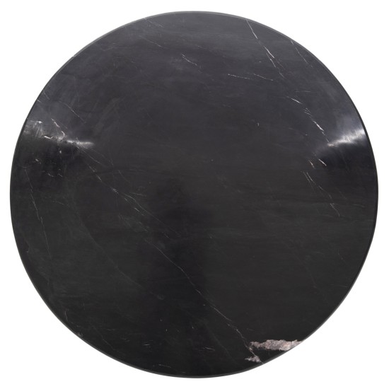 ΤΡΑΠΕΖΙ ΤΡΑΠΕΖΑΡΙΑΣ ΣΤΡΟΓΓΥΛΟ DRAXX HM9687 ΜΑΣΙΦ ΞΥΛΟ ΑΚΑΚΙΑΣ-ΕΠΙΦΑΝΕΙΑ ΜΑΥΡΟ ΜΑΡΜΑΡΟ Φ120x76Υεκ