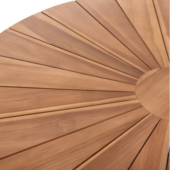 ΤΡΑΠΕΖΙ ΤΡΑΠΕΖΑΡΙΑΣ ΣΤΡΟΓΓΥΛΟ EXCESS HM9868 ΤΕΑΚ ΞΥΛΟ-ΦΥΣΙΚΟ ΜΑΤ Φ130x75Υεκ.