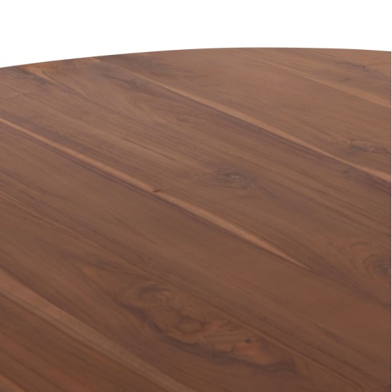 ΤΡΑΠΕΖΙ ΤΡΑΠΕΖΑΡΙΑΣ ΣΤΡΟΓΓΥΛΟ RODER HM9896 ΞΥΛΟ ΤΕΑΚ- 3εκ. πάχος επιφ.- Φ130x79,5Υεκ