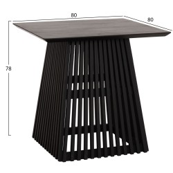 ΤΡΑΠΕΖΙ ΤΡΑΠΕΖΑΡΙΑΣ ΤΕΤΡΑΓΩΝΟ FRANTZ HM9458.02 MINDI ΞΥΛΟ ΜΑΥΡΟ 80x80x78Yεκ.