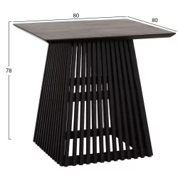 ΤΡΑΠΕΖΙ ΤΡΑΠΕΖΑΡΙΑΣ ΤΕΤΡΑΓΩΝΟ FRANTZ HM9458.02 MINDI ΞΥΛΟ ΜΑΥΡΟ 80x80x78Yεκ.