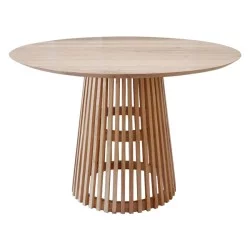 ΤΡΑΠΕΖΙ ΤΡΑΠΕΖΑΡΙΑΣ FRANTZ ΑΠΟ ΜΑΣΙΦ ΞΥΛΟ MINDI ΦΥΣΙΚΟ Φ150x78.5Yεκ.HM9457.01