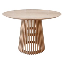 ΤΡΑΠΕΖΙ ΤΡΑΠΕΖΑΡΙΑΣ FRANTZ ΑΠΟ ΜΑΣΙΦ ΞΥΛΟ MINDI ΦΥΣΙΚΟ Φ150x78.5Yεκ.HM9457.01